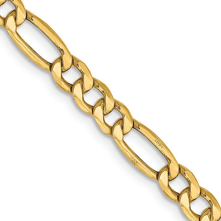 14k Yellow Gold 4.2mm Figaro Link 18 Inch Chain