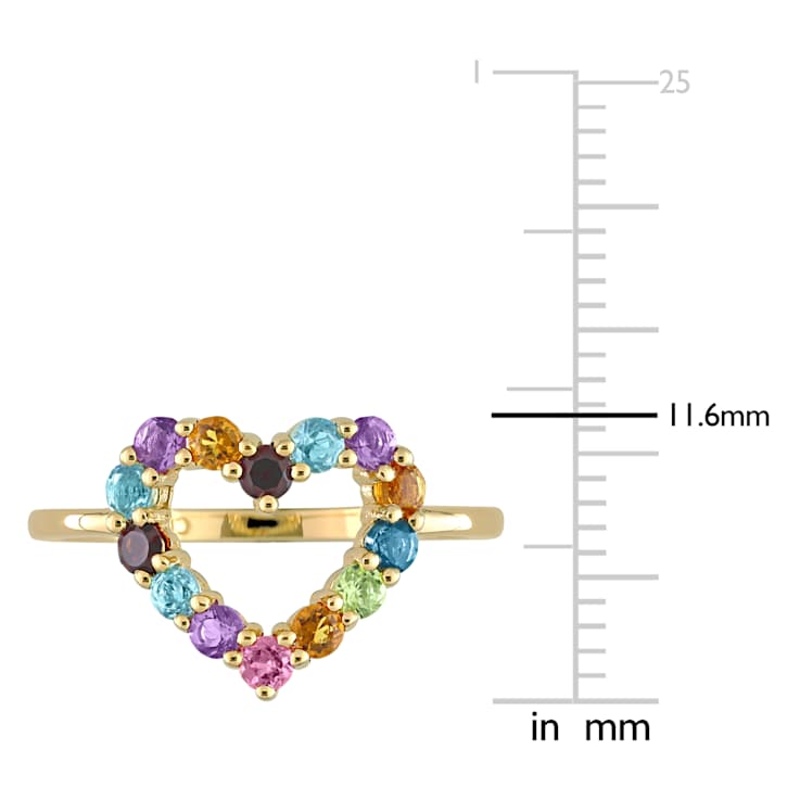 Multi Gem 10K Yellow Gold Ring 0.77ctw