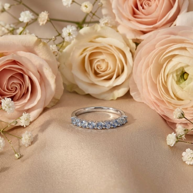 Lab Created Alexandrite Stackable Band Ring In Sterling Silver