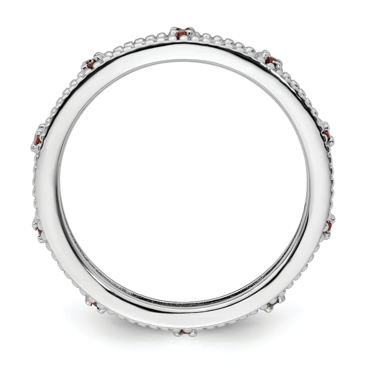 Sterling Silver Stackable Expressions Garnet Ring 0.22ctw