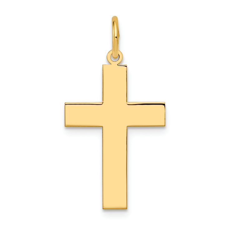 14k Yellow Gold Polished Cross Pendant