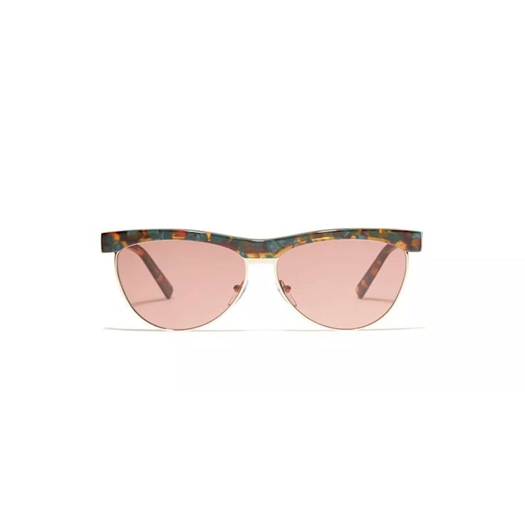 bob sdrunk LIZZIE Green Tortoise Gold Tone Frame / Light Pink Lens Sunglasses