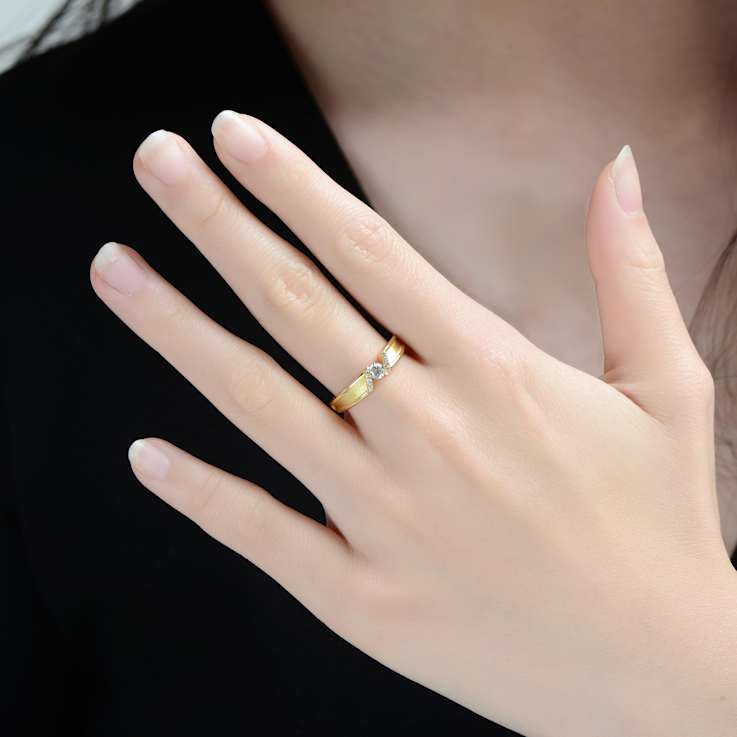 CZ Pave Band Ring In 14K Gold Over Sterling Silver