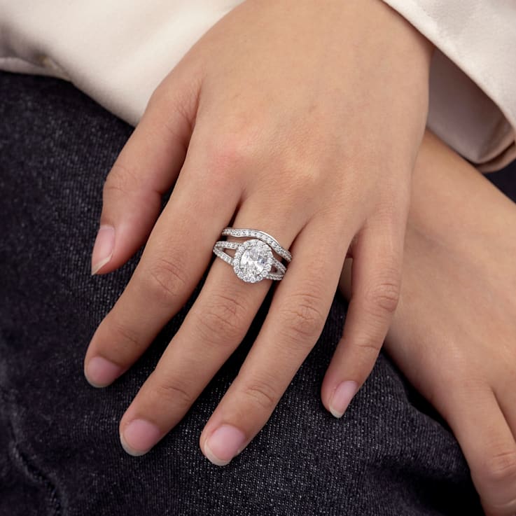 White Cubic Zirconia Platinum Over Sterling Silver Ring 2.74ctw