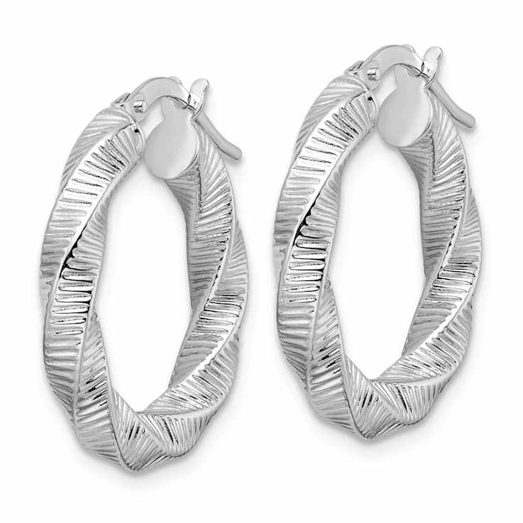 Rhodium Over 14k White Gold 11/16