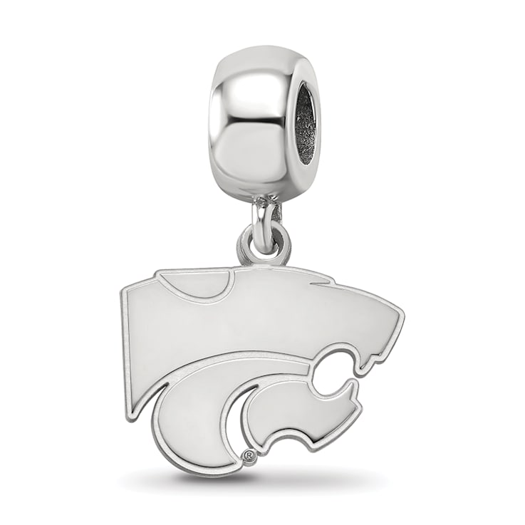 Sterling Silver Rhodium-plated LogoArt Kansas State University Small
Dangle Bead
