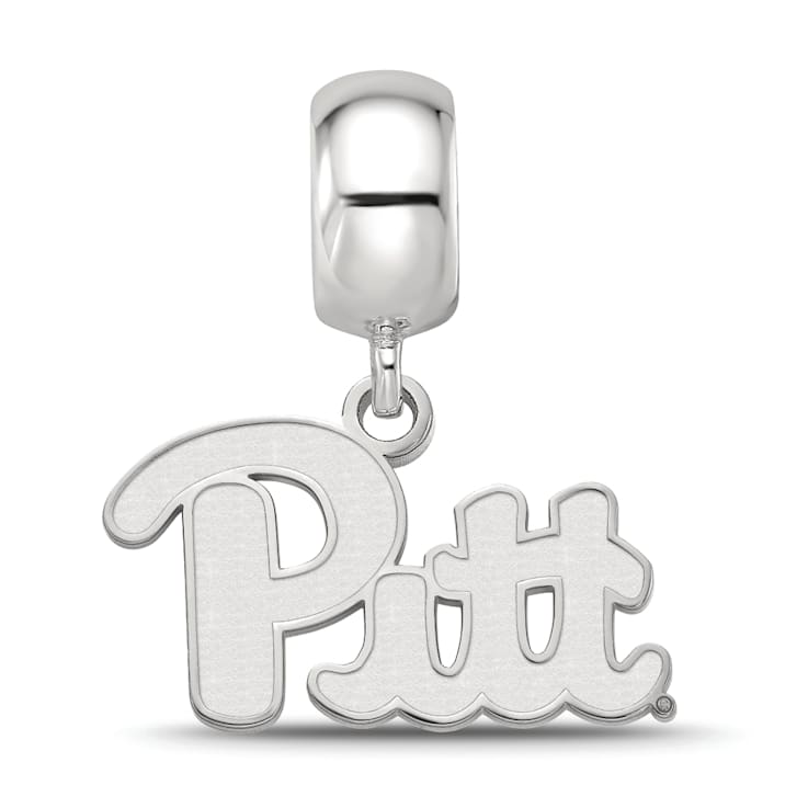 Sterling Silver Rhodium-plated LogoArt University of Pittsburgh Small
Dangle Bead