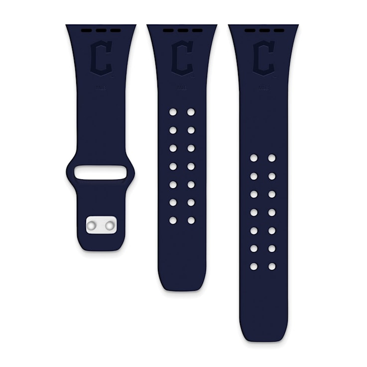 Gametime Cleveland Guardians Debossed Silicone Apple Watch Band (38/40mm
M/L). Watch not included.