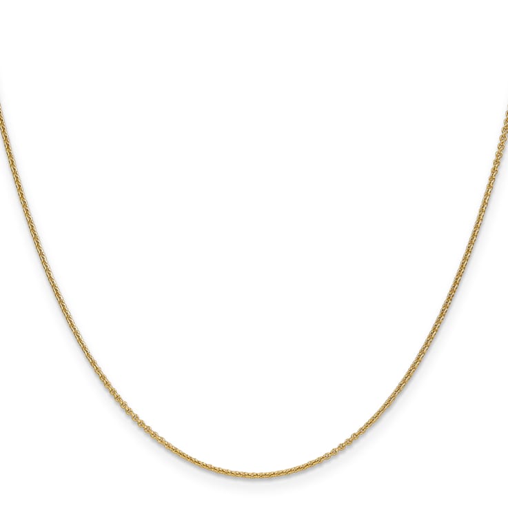14k Yellow Gold 1mm Cable Chain 16 Inches
