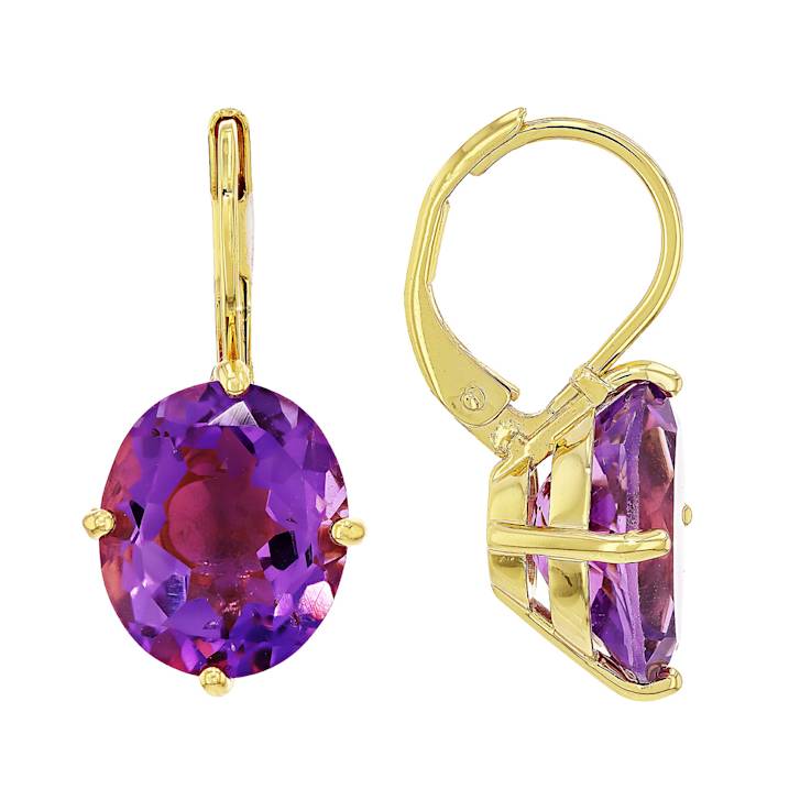 Amethyst Solitaire Drop Earrings