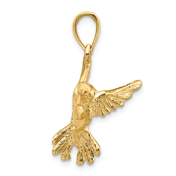 14K Yellow Gold Hummingbird Pendant