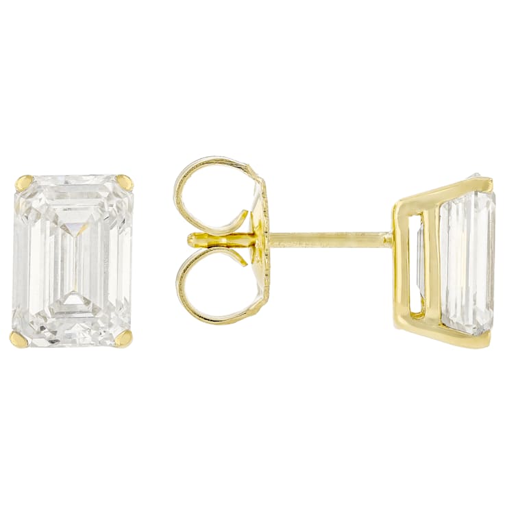 Lab-Grown Diamond Emerald-Cut Stud Earrings In 14K Gold 3.00ctw