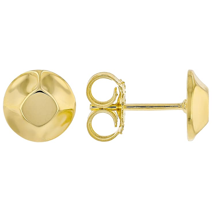 Polished 18K Gold Over Sterling Silver Ball Stud Earrings