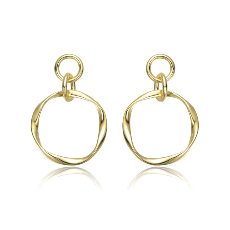 Interlocking Circle Drop Earrings In 14K Gold Over Brass