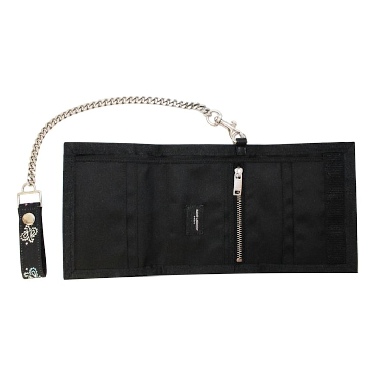 Saint Laurent Black Nylon Chain Trifold Wallet - 152GFA