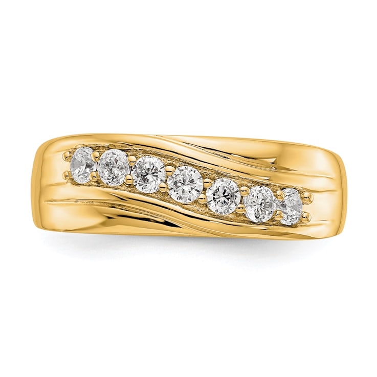 14K Yellow Gold Lab Grown Diamond SI1/SI2, G H I, Men's Band