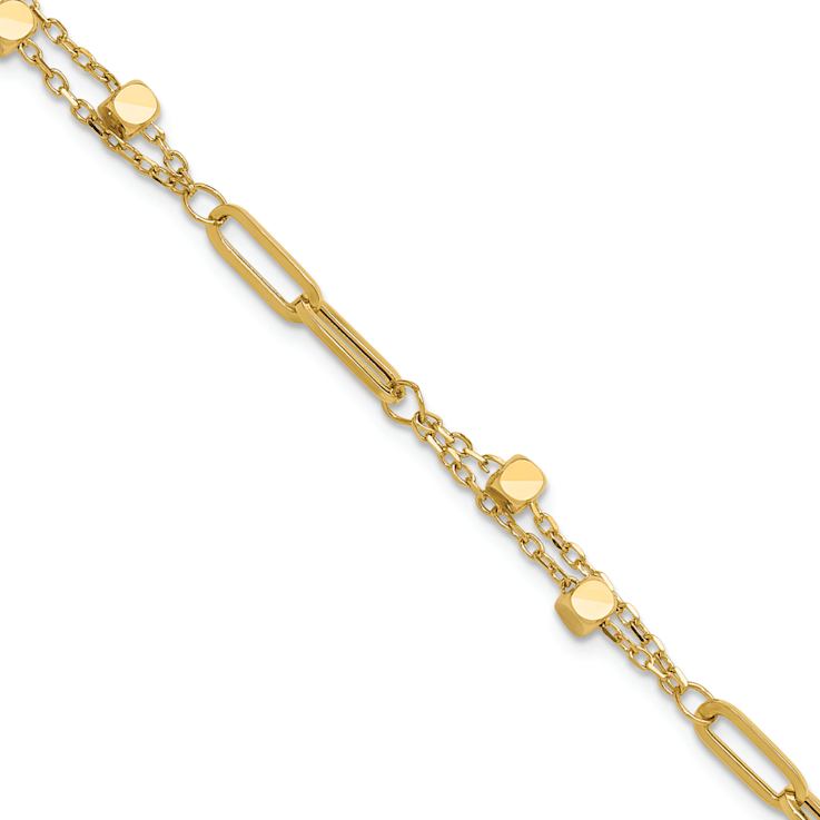 14k Yellow Gold Polished Fancy Link Bracelet