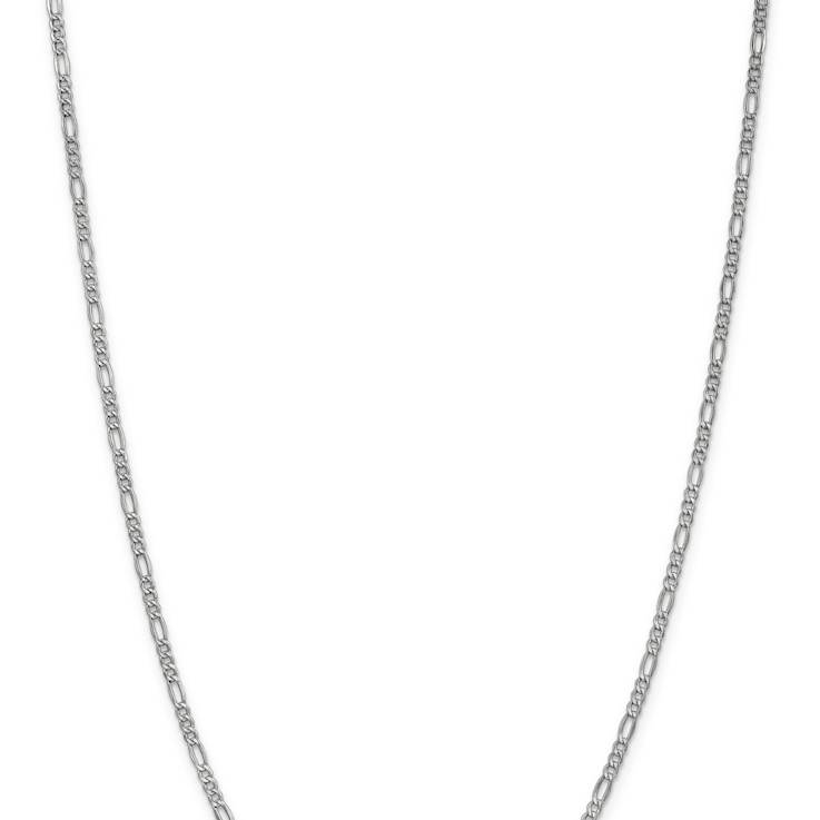 Rhodium Over 14k White Gold 2.5mm Figaro Link 22 Inch Chain