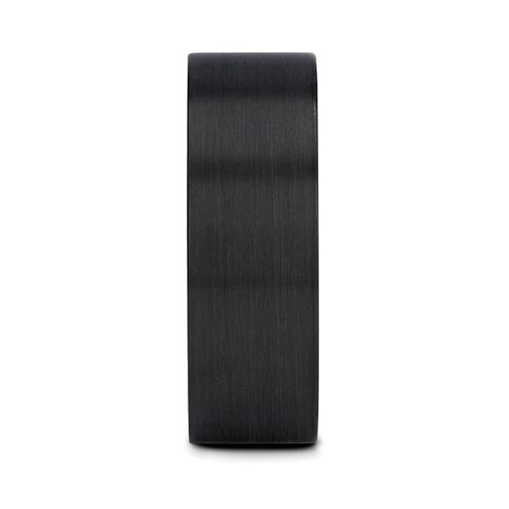 SAN BERNARDINO Brushed Finish Flat Black Titanium Men’s Wedding Band 6mm