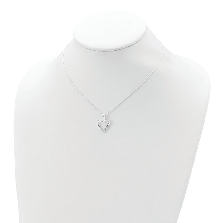 Sterling Silver Cubic Zirconia Heart Necklace