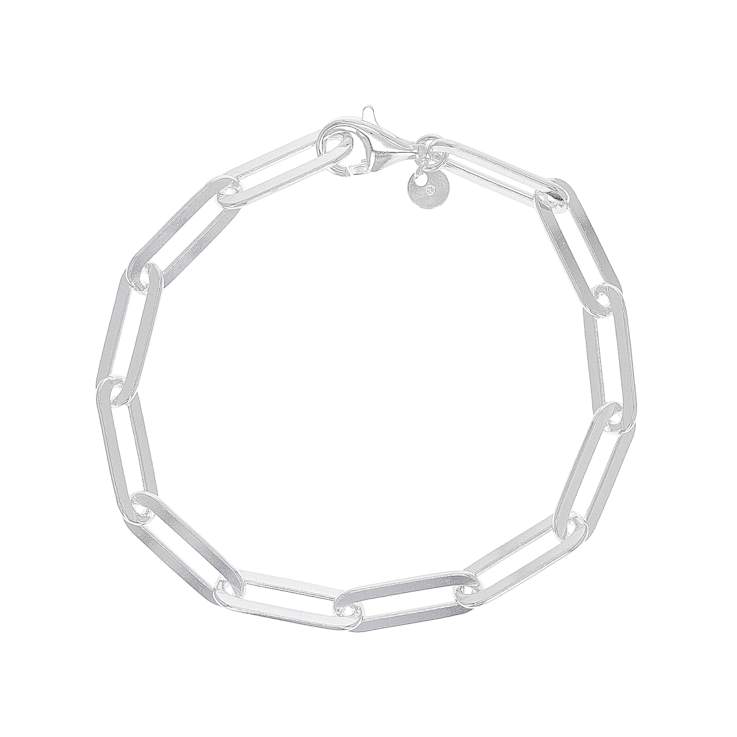 Wide Paperclip Chain Bracelet In Sterling Silver