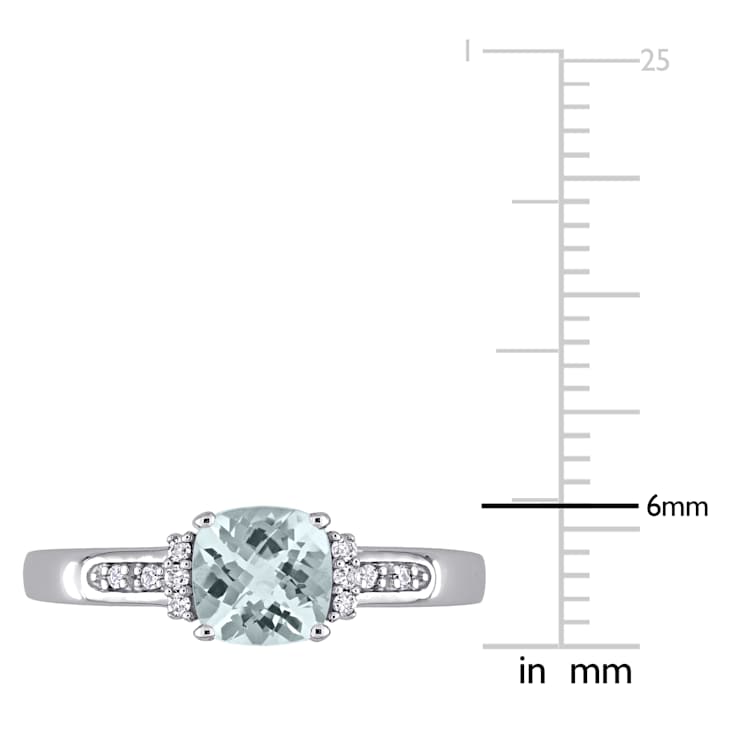 Aquamarine 10K White Gold Ring 1.35ctw