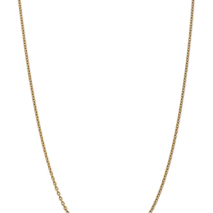 14k Yellow Gold 2.4mm Solid Round Open Link Cable 22 Inch Chain