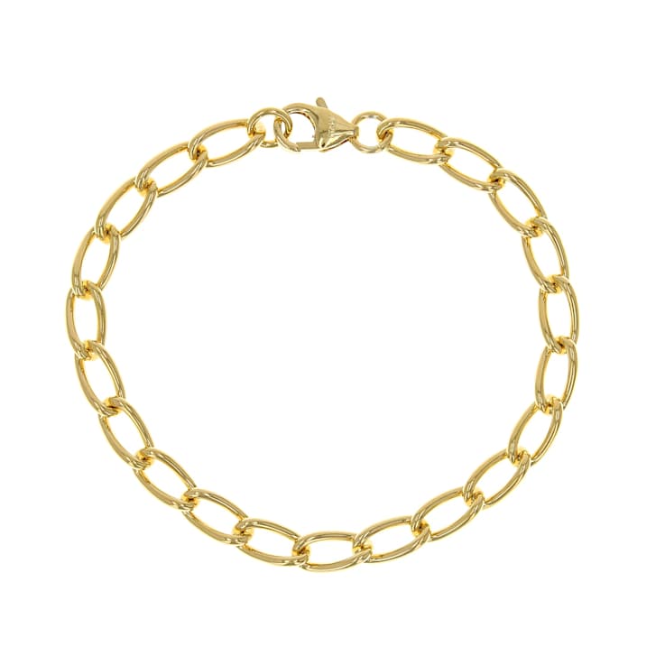 Curb Link Bracelet Set Of Three In 18K Gold Over Bronze