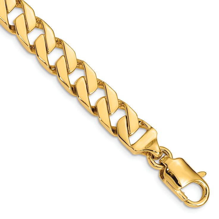 14k Yellow Gold 8.5mm Hand-polished Fancy Link Bracelet