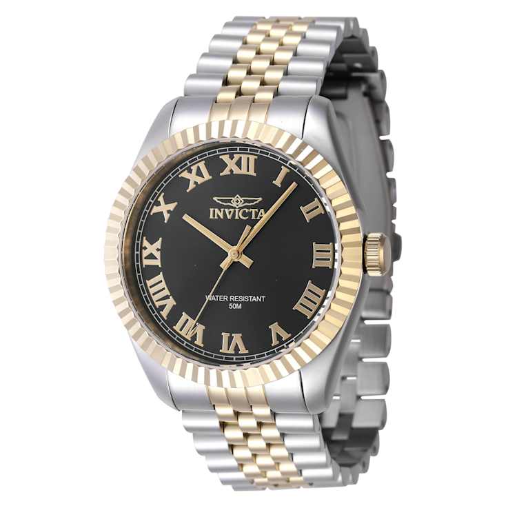 Invicta Specialty 43mm Black Dial Two-tone Stainless Steel Quartz Watch