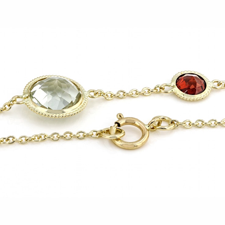 Multi-Gem 14k Yellow Gold 18" Necklace 13.47ctw