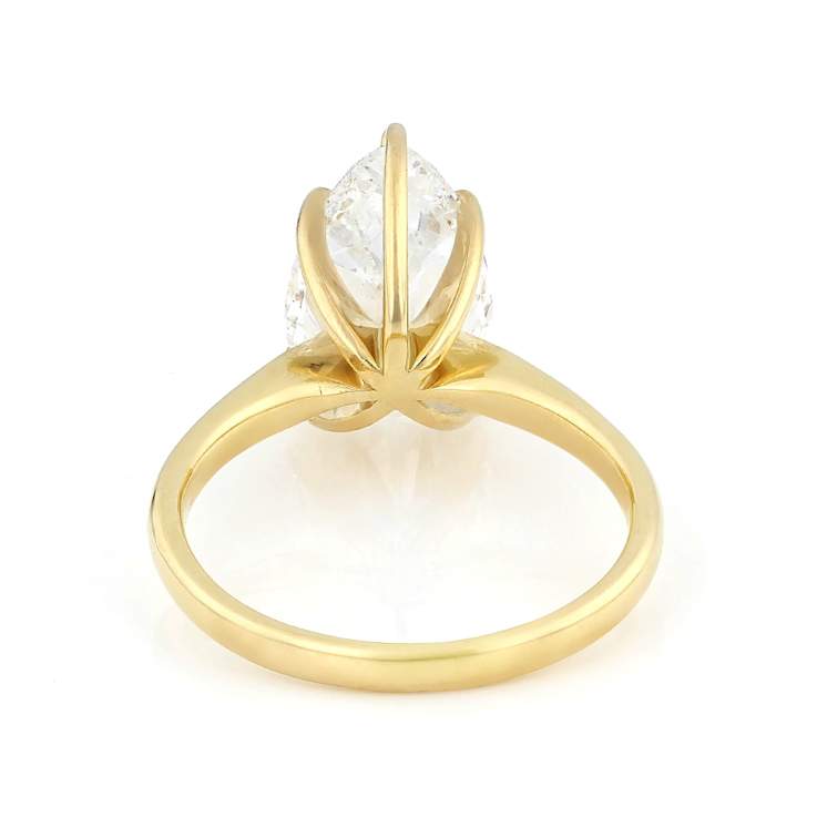 Lab-Grown Diamond Pear Shape Solitaire Ring In 14K Gold 3.00ct