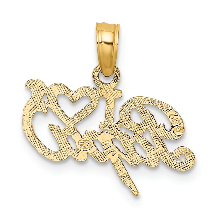 14K Yellow Gold I Heart PAPA Charm