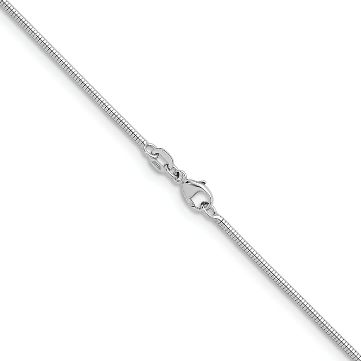 Rhodium Over Sterling Silver 1.6mm Snake 20 Inch Chain