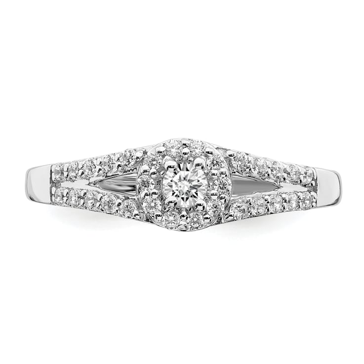 Rhodium Over 10K White Gold Lab Grown Diamond Complete Halo Engagement
Ring 0.34ctw