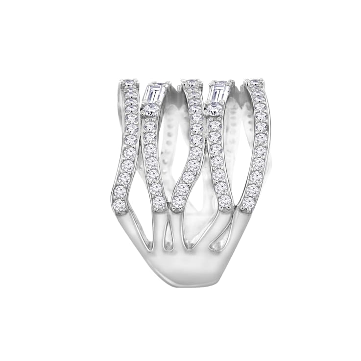 White Cubic Zirconia Platinum Over Sterling Silver Ring 1.67ctw