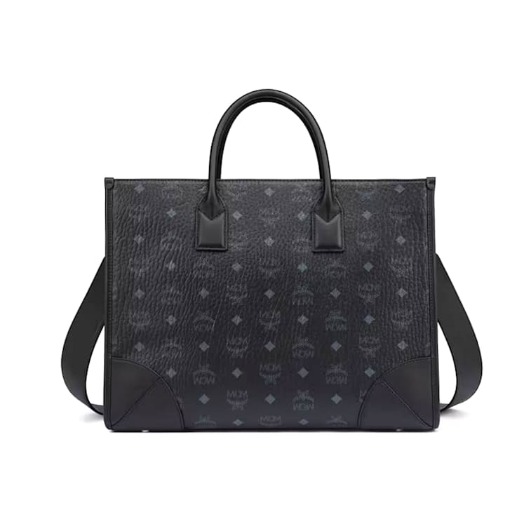 MCM Large Munchen Tote in Visetos Black Handbag 154MQA