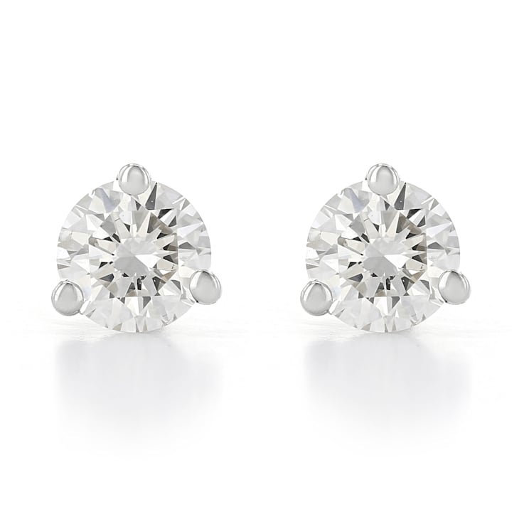 Certified White Lab-Grown Diamond H-I SI 14k White Gold Martini Stud
Earrings 0.75ctw