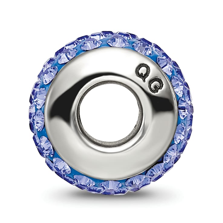 Sterling Silver Reflections Blue Full Preciosa Crystal Bead