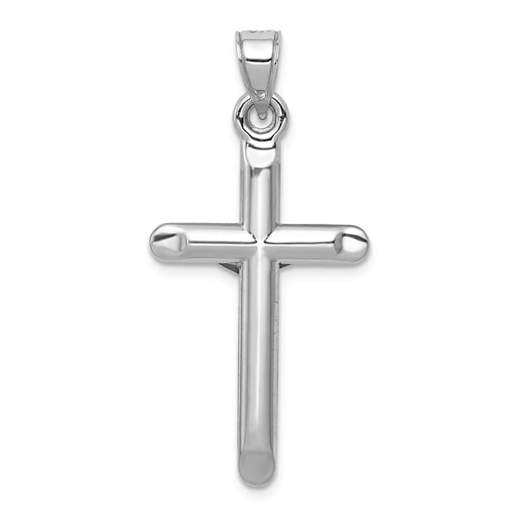 Rhodium Over 14K White Gold Crucifix Pendant