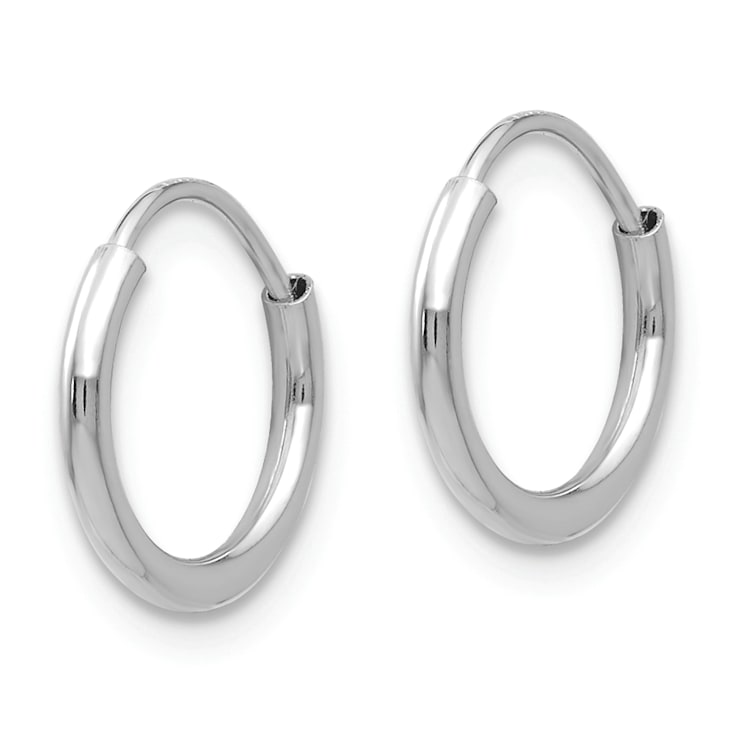 Rhodium Over 14K White Gold Endless Hoop 3 Pair Earring Set