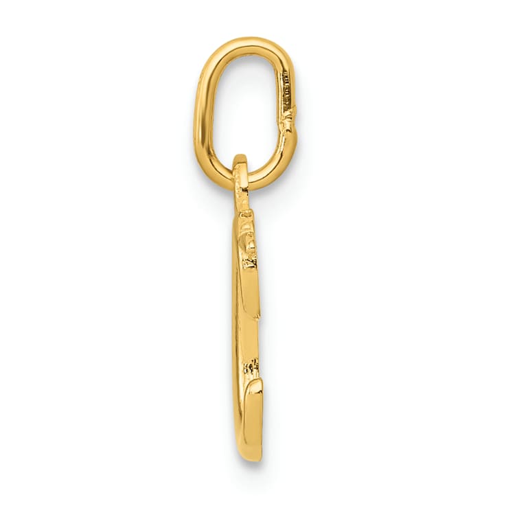 10K Yellow Gold Polished Letter c Initial Charm