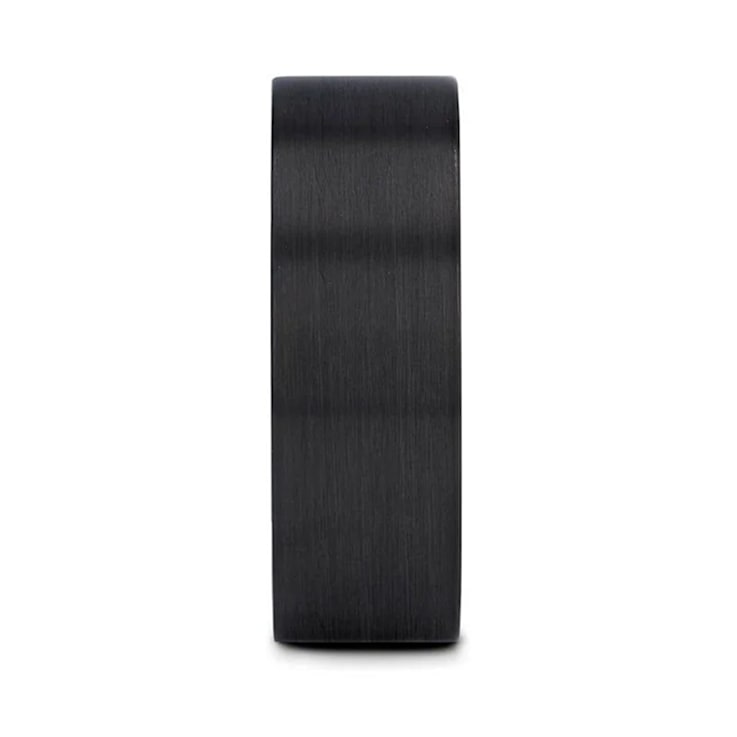 SAN BERNARDINO Brushed Finish Flat Black Titanium Men’s Wedding Band 8mm