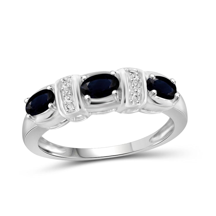 Black Sapphire Rhodium Over Sterling Silver Ring 0.80ctw