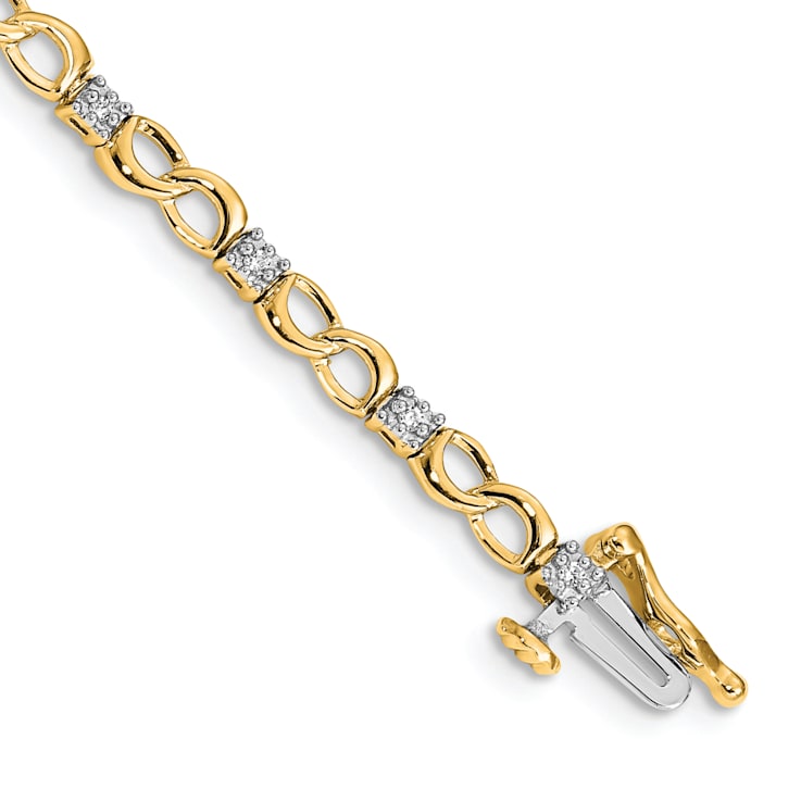 14k Yellow Gold and 14k White Gold with Rhodium over 14k Yellow Gold
Diamond Figure 8 Link Bracelet