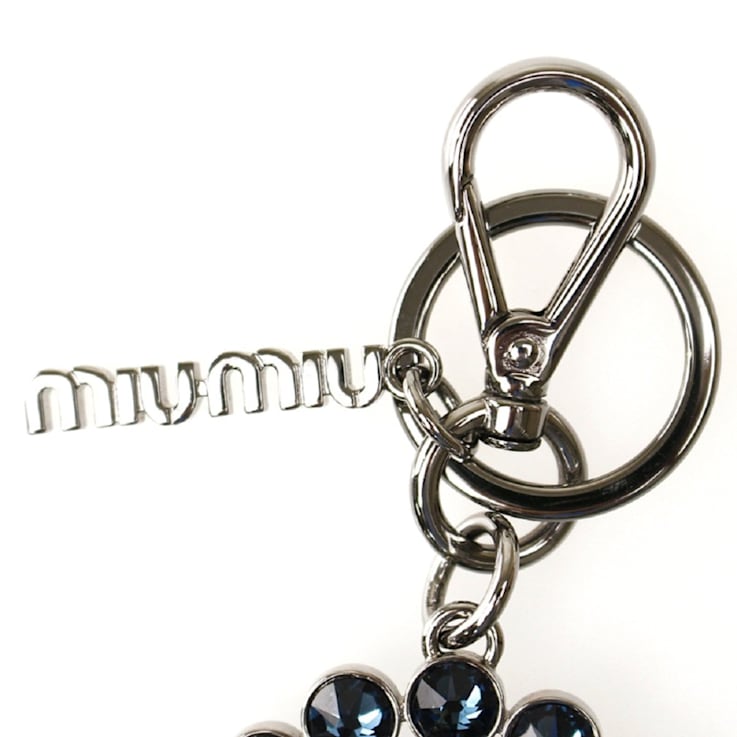 Miu Miu Trick Key Chain Ring Bag Charm Crystal Rhinestone