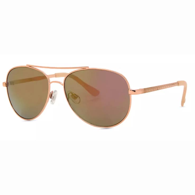 OSCAR by Oscar de la Renta Rose Aviator Frame / Brown Lenses Sunglasses