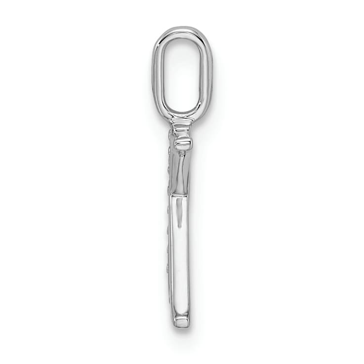 14K White Gold Diamond Letter K Initial Pendant
