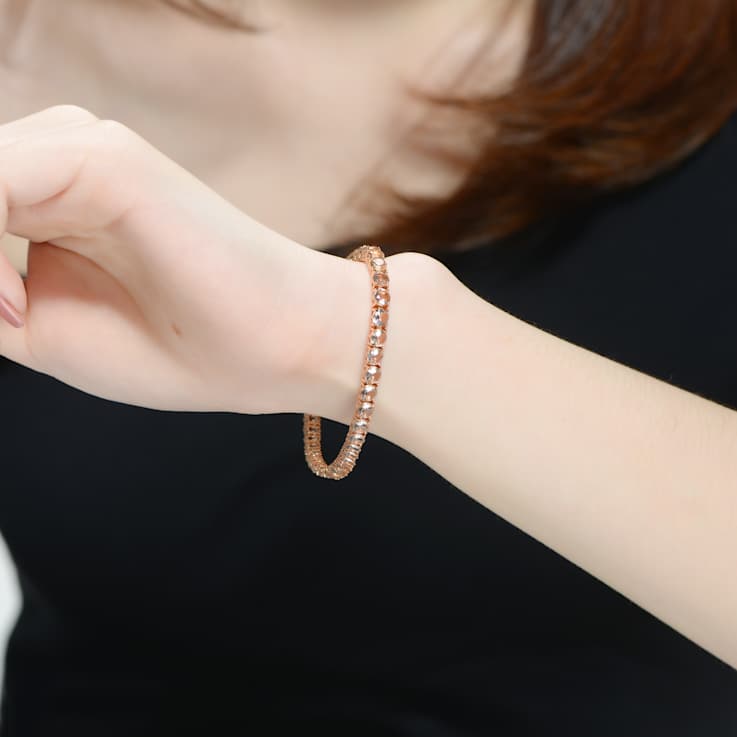 CZ Tennis Bracelet In 18K Rose Gold Over Sterling Silver
