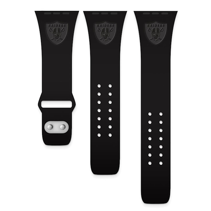 Gametime Las Vegas Raiders Debossed Silicone Apple Watch Band (42/44mm M/L).  Watch not included. - 133QSQ